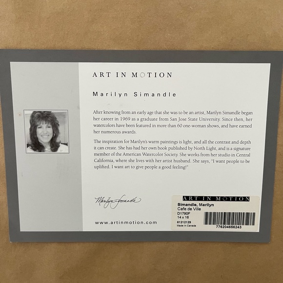 Signed Litho Print Cafe De Ville by Marilyn Simandle - Picture 3 of 3